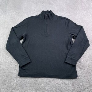 Hugo Boss Sweater Mens Large Grey Pima Cotton Quarter Zip Pullover Sweatshirt